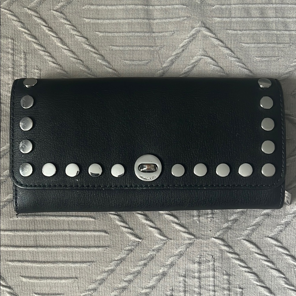 MICHAEL Michael Kors Black and Silver Studded Wallet